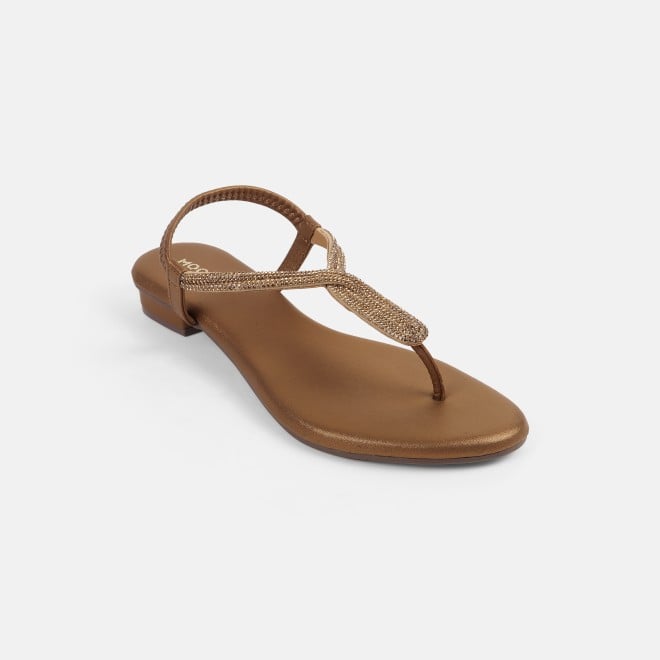 Mochi Women Antic-gold Casual Sandals