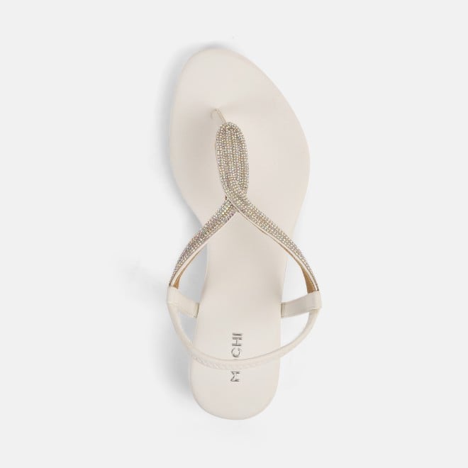 Mochi Women White Casual Sandals (SKU: 33-1233-16-36)