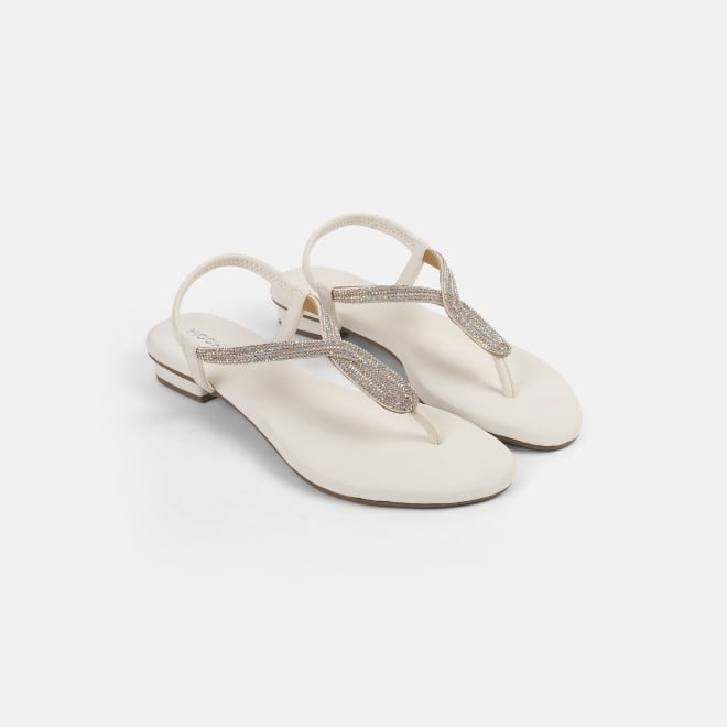 Mochi Women White Casual Sandals (SKU: 33-1233L-16-42)