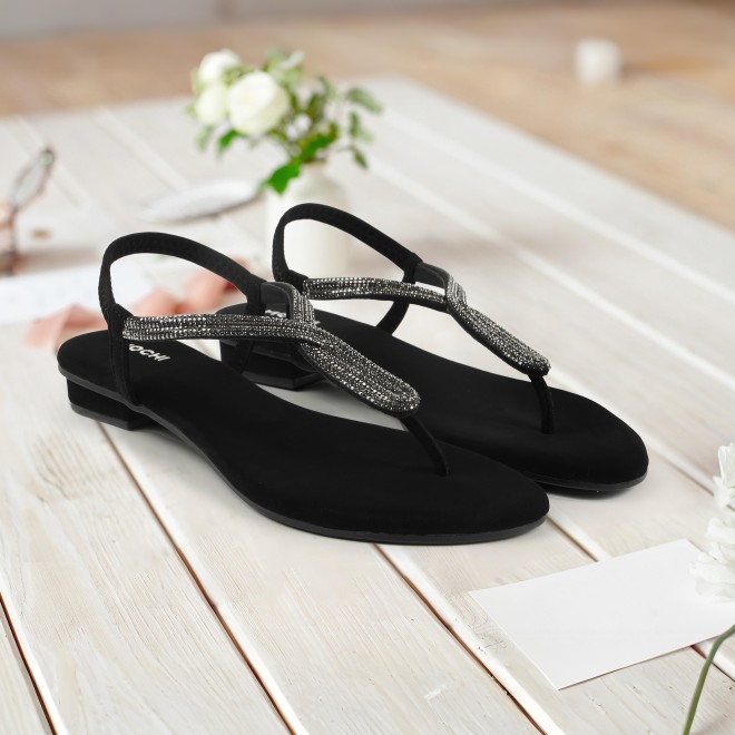 Mochi Women Black Casual Sandals (SKU: 33-1233L-11-42)