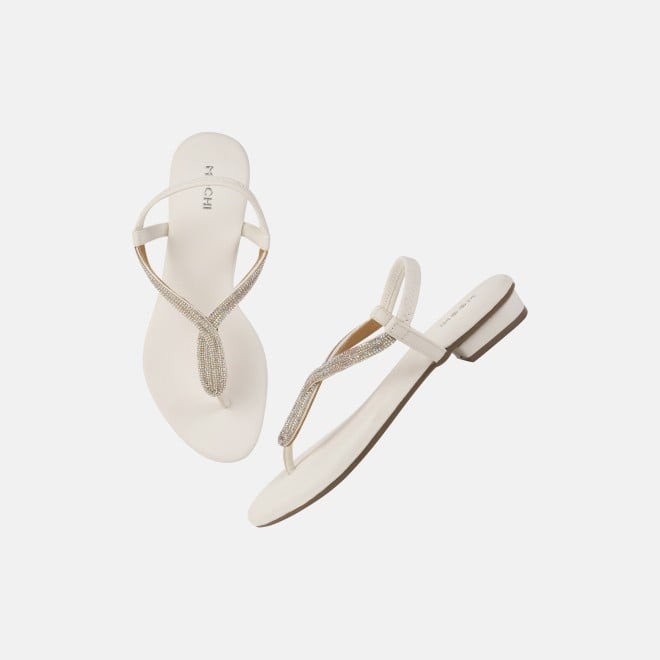 Mochi Women White Casual Sandals (SKU: 33-1233L-16-42)