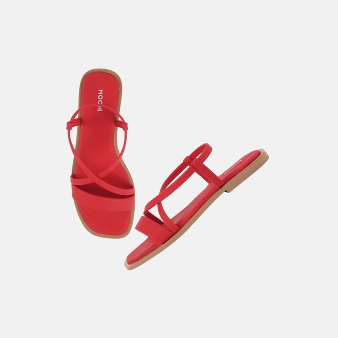 Mochi Women Red Casual Sandals (SKU: 33-1234-18-36)