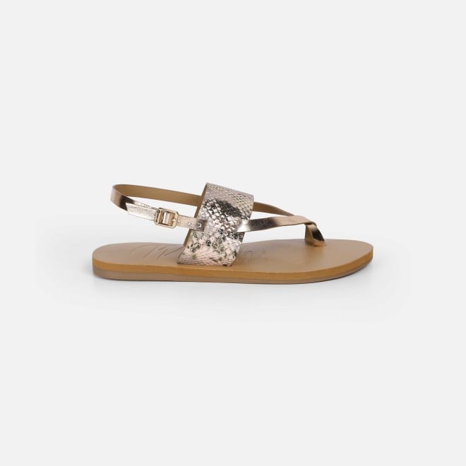 Mochi Women Gold Casual Sandals (SKU: 33-1235-15-36)