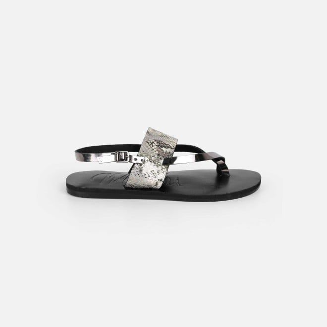 Mochi Women Gun-metal Casual Sandals (SKU: 33-1235-29-36)