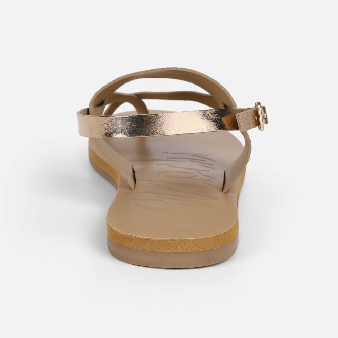 Mochi Women Gold Casual Sandals (SKU: 33-1235-15-36)