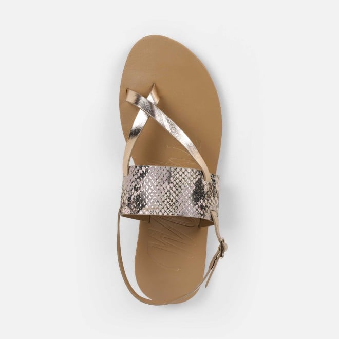 Mochi Women Gold Casual Sandals (SKU: 33-1235-15-36)