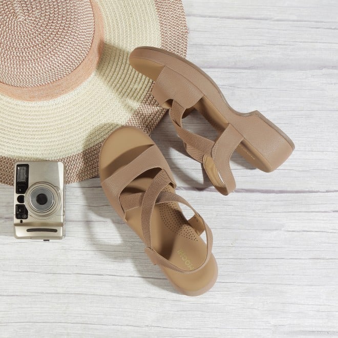 Mochi Women Beige Casual Sandals