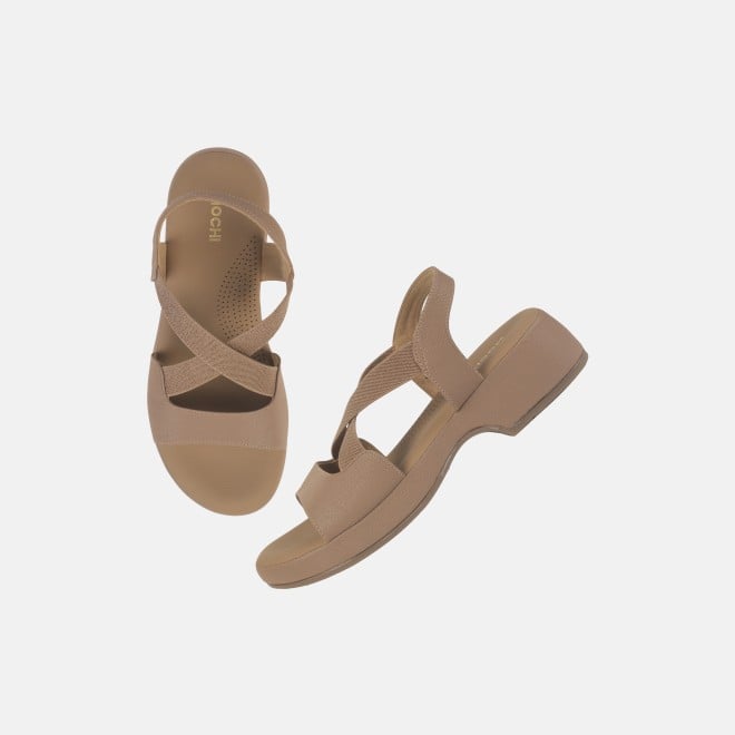 Mochi Women Beige Casual Sandals (SKU: 33-1237-20-36)