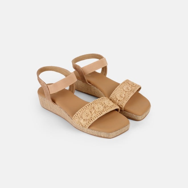 Mochi Women Beige Casual Sandals (SKU: 33-1255-20-36)