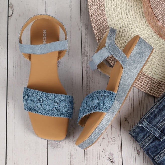 Mochi Women Blue Casual Sandals