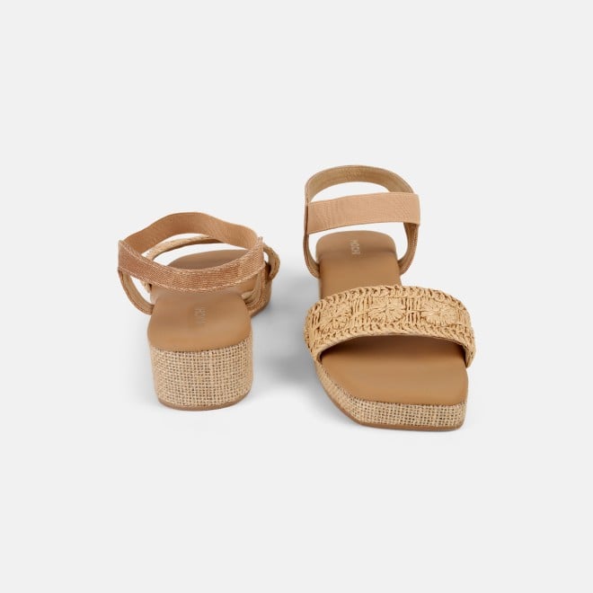 Mochi Women Beige Casual Sandals (SKU: 33-1255-20-36)