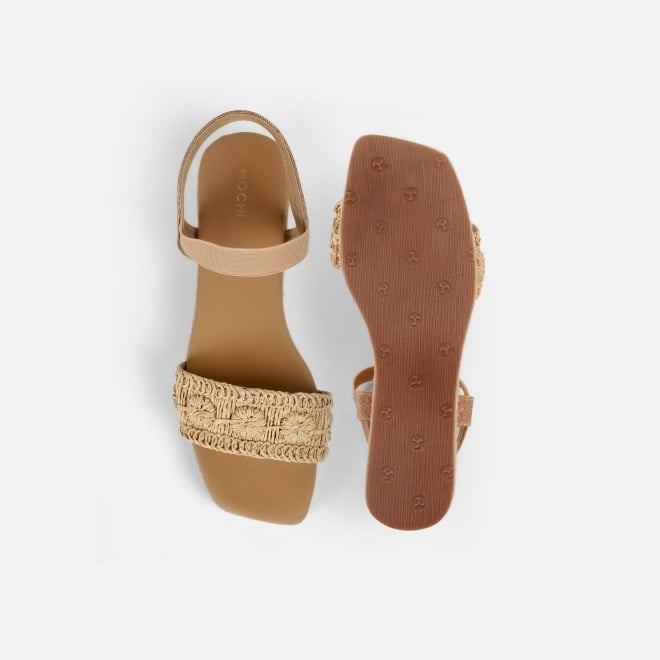 Mochi Women Beige Casual Sandals (SKU: 33-1255-20-36)