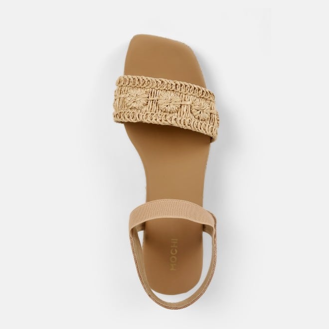 Mochi Women Beige Casual Sandals (SKU: 33-1255-20-36)