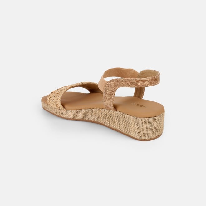 Mochi Women Beige Casual Sandals (SKU: 33-1255-20-36)