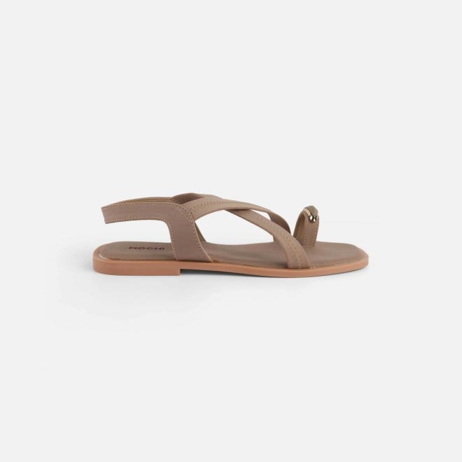 Mochi Women Beige Casual Sandals (SKU: 33-1256-20-36)