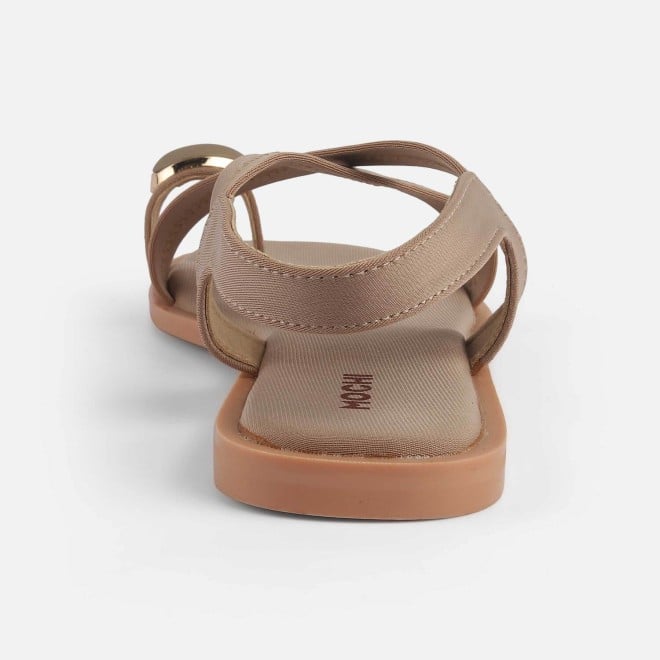Mochi Women Beige Casual Sandals (SKU: 33-1256-20-36)