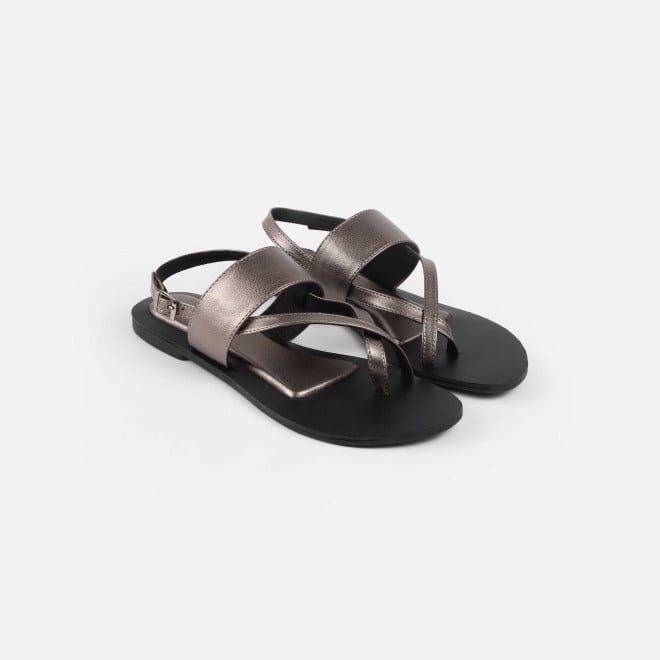 Mochi Women Gun-metal Casual Sandals (SKU: 33-1260-29-39)