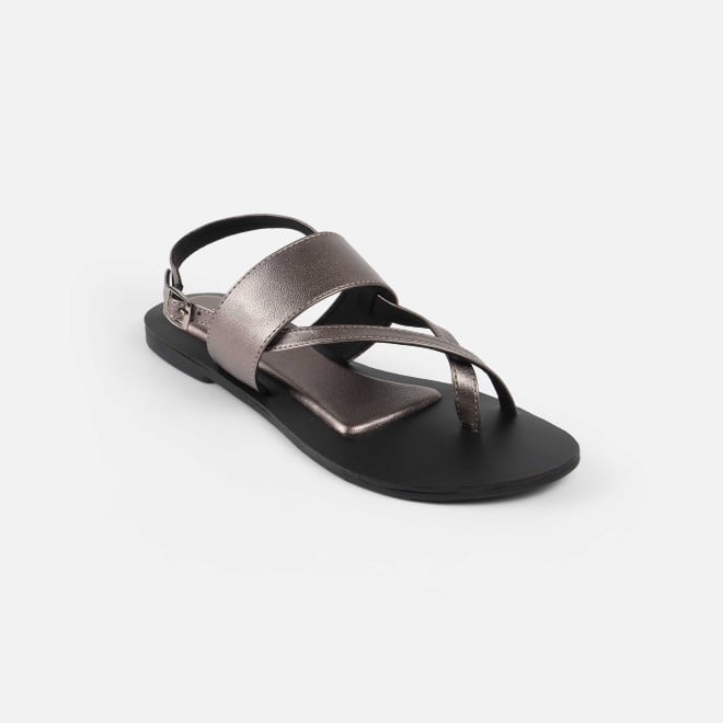 Mochi Women Gun-metal Casual Sandals (SKU: 33-1260-29-39)