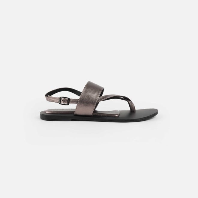 Mochi Women Gun-metal Casual Sandals (SKU: 33-1260-29-39)