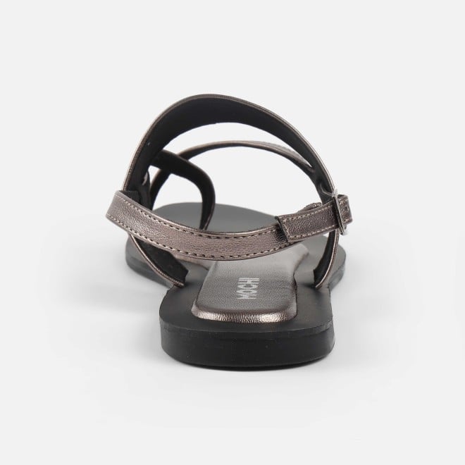 Mochi Women Gun-metal Casual Sandals (SKU: 33-1260-29-39)