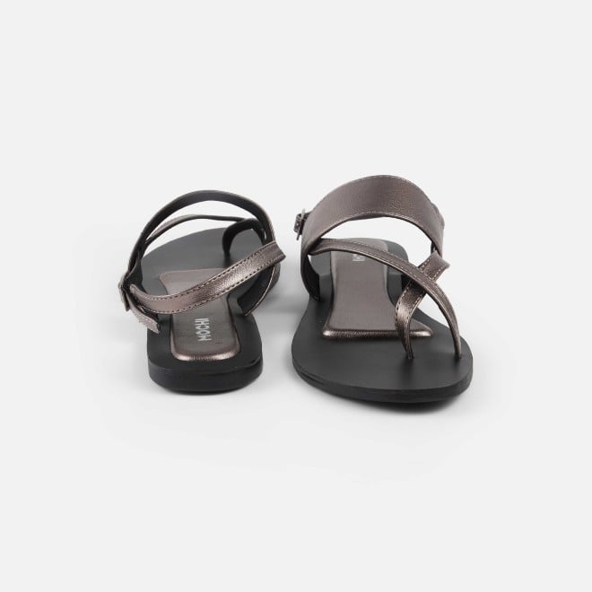 Mochi Women Gun-metal Casual Sandals (SKU: 33-1260-29-39)