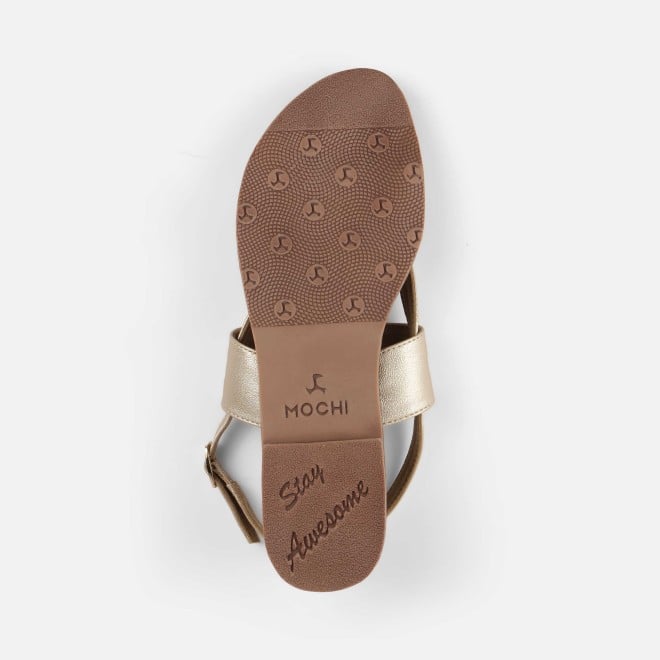 Mochi Women Gold Casual Sandals (SKU: 33-1260-15-36)