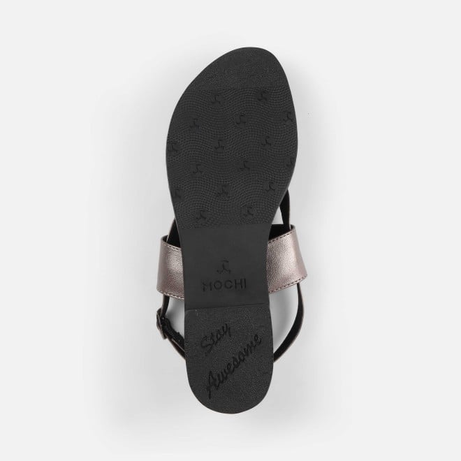 Mochi Women Gun-metal Casual Sandals (SKU: 33-1260-29-39)