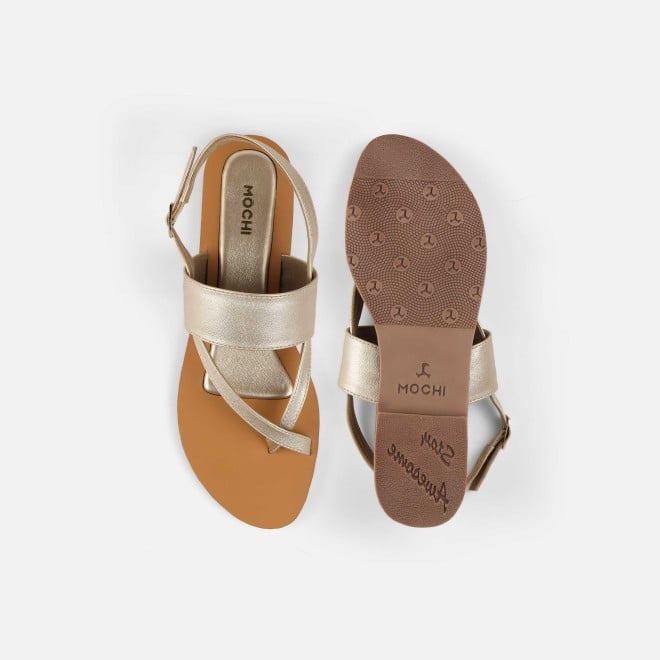 Mochi Women Gold Casual Sandals (SKU: 33-1260-15-36)