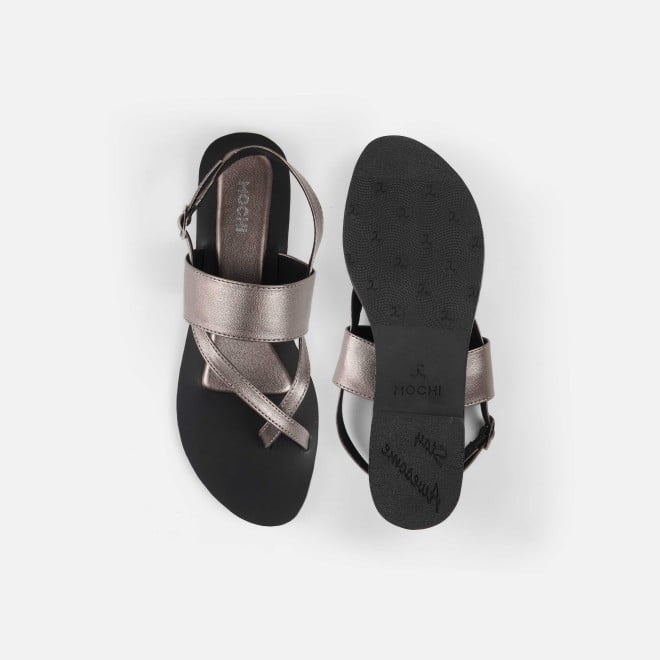 Mochi Women Gun-metal Casual Sandals (SKU: 33-1260-29-39)
