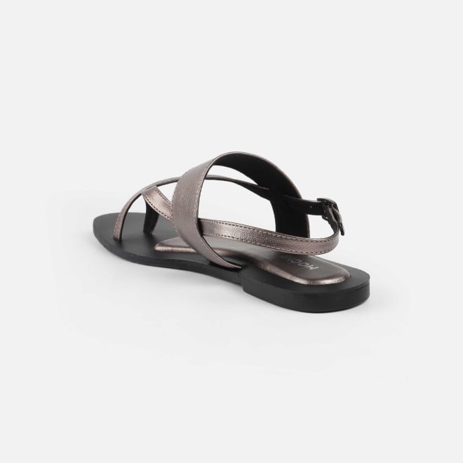 Mochi Women Gun-metal Casual Sandals (SKU: 33-1260-29-39)