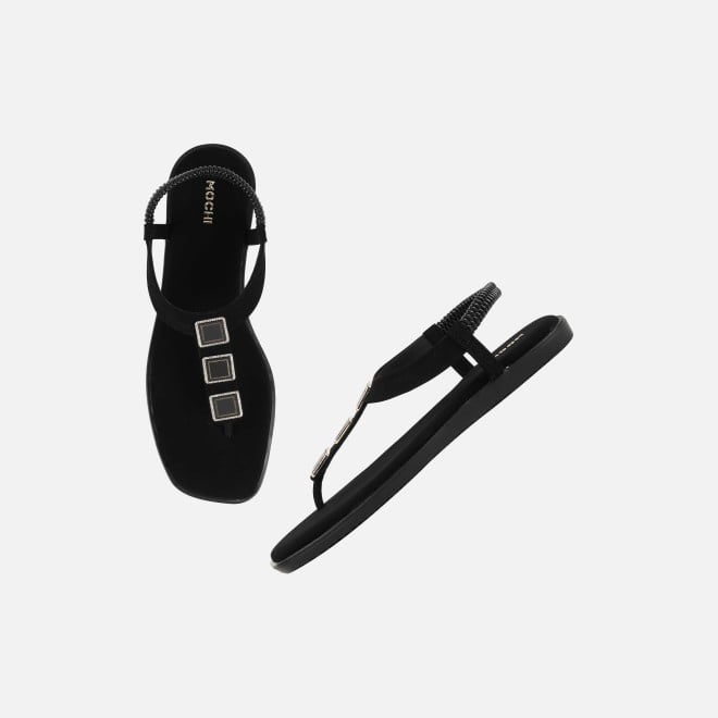 Mochi Women Black Casual Sandals (SKU: 33-1286-11-36)