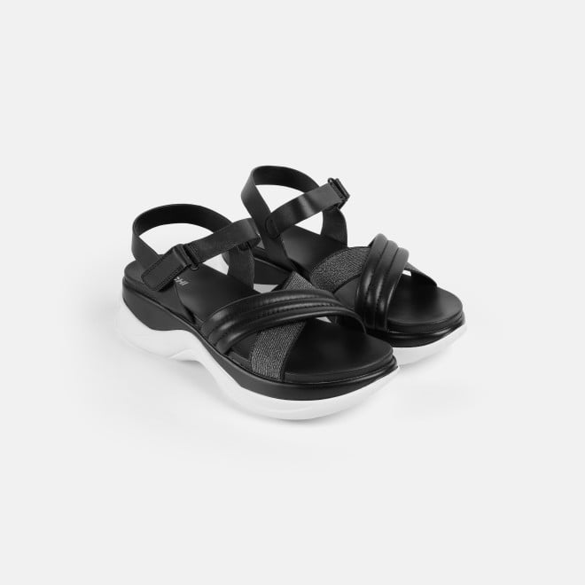 Mochi Women Black Casual Sandals (SKU: 33-1295-11-36)