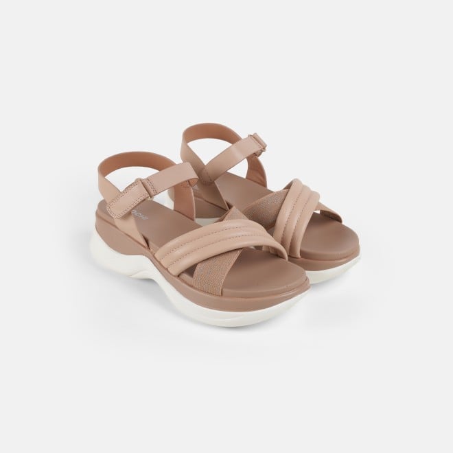 Mochi Women Tan Casual Sandals (SKU: 33-1295-23-36)