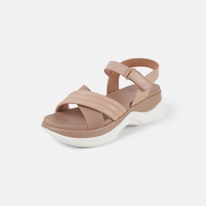 Mochi Women Tan Casual Sandals (SKU: 33-1295-23-36)