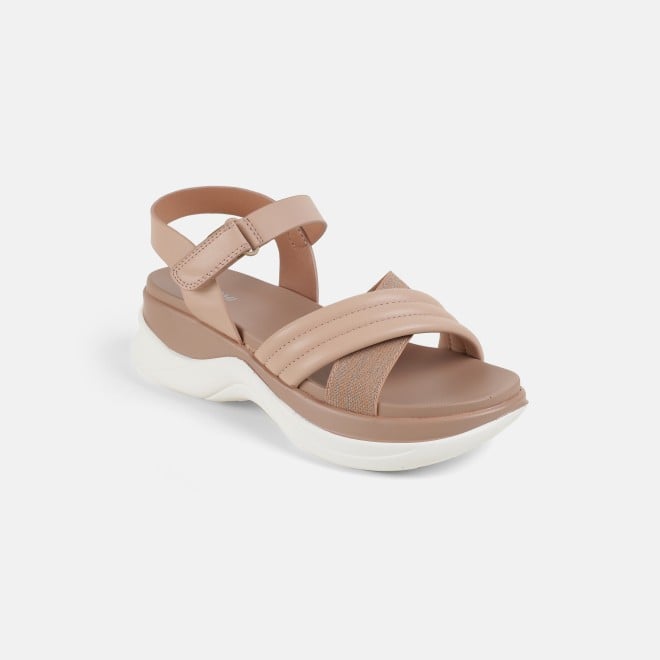 Mochi Women Tan Casual Sandals (SKU: 33-1295-23-36)