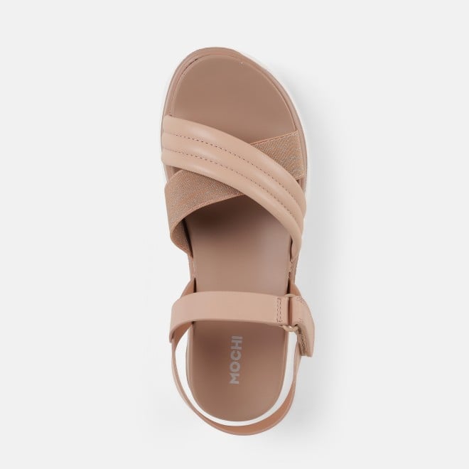 Mochi Women Tan Casual Sandals (SKU: 33-1295-23-36)