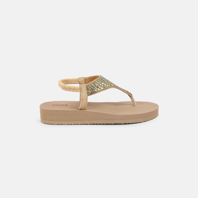 Mochi Women Beige Casual Sandals (SKU: 33-1310-20-40)