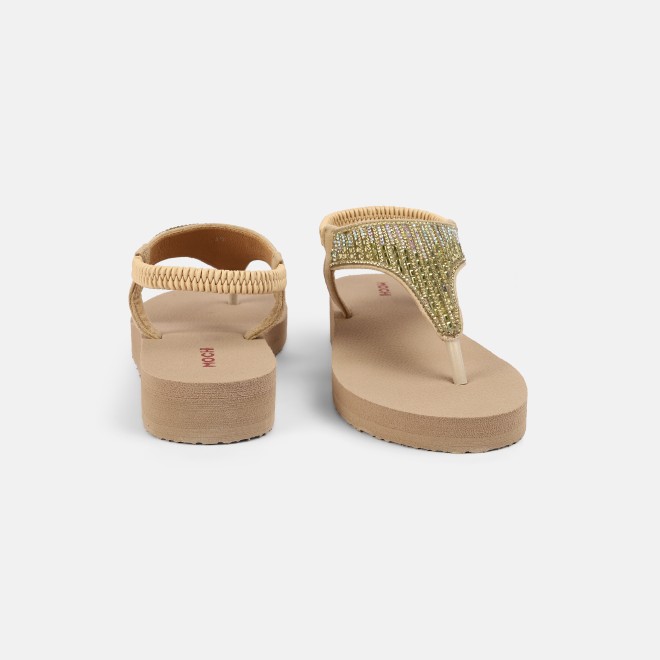Mochi Women Beige Casual Sandals (SKU: 33-1310-20-40)