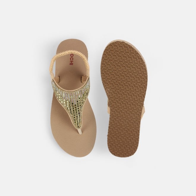 Mochi Women Beige Casual Sandals (SKU: 33-1310-20-40)