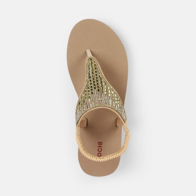 Mochi Women Beige Casual Sandals (SKU: 33-1310-20-40)