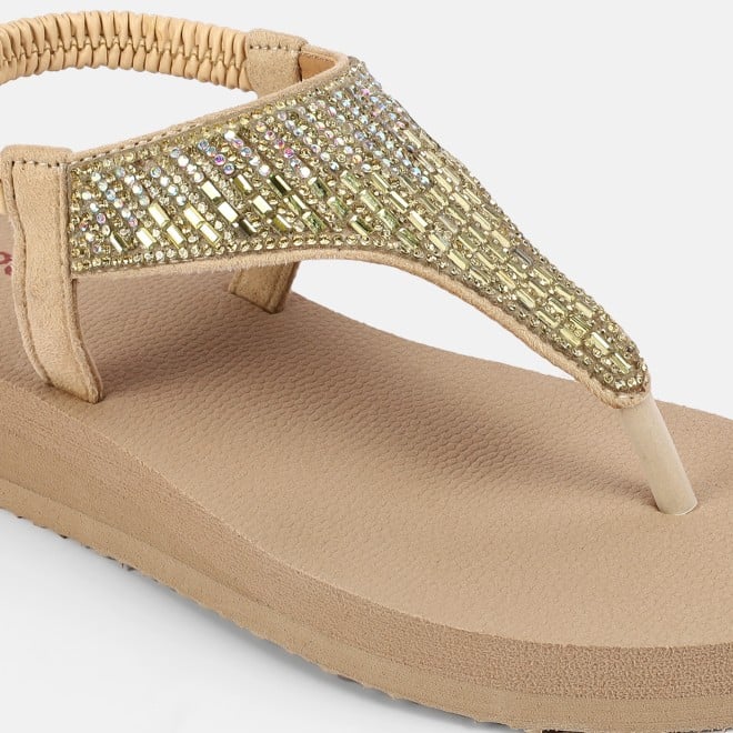 Mochi Women Beige Casual Sandals (SKU: 33-1310-20-40)