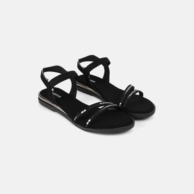 Mochi Women Black Casual Sandals (SKU: 33-1329-11-40)