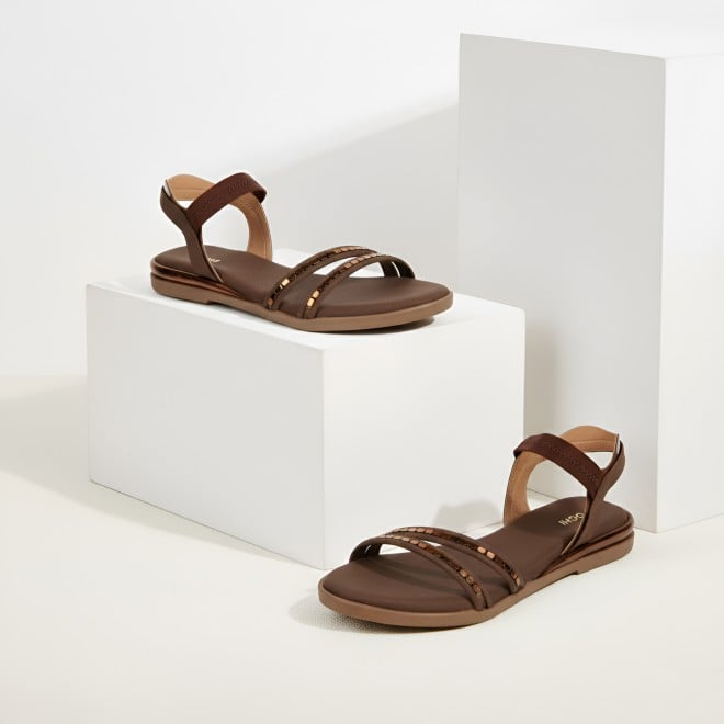 Mochi Women Brown Casual Sandals