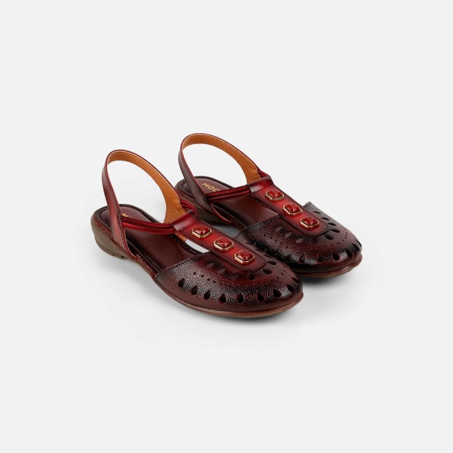 Mochi Women Maroon Casual Sandals (SKU: 33-1333-44-36)