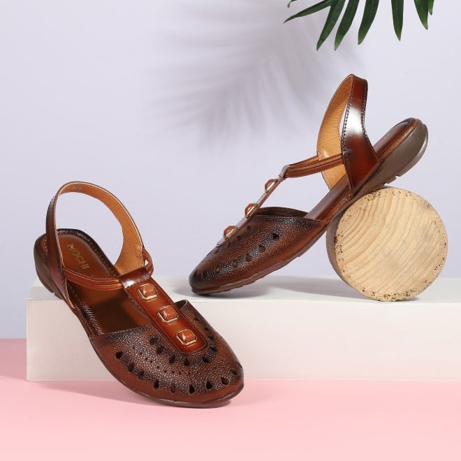 Mochi Women Rust Casual Sandals