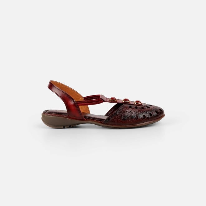 Mochi Women Maroon Casual Sandals (SKU: 33-1333-44-36)