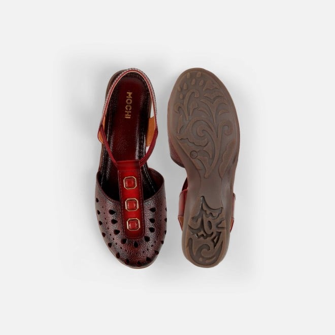 Mochi Women Maroon Casual Sandals (SKU: 33-1333-44-36)