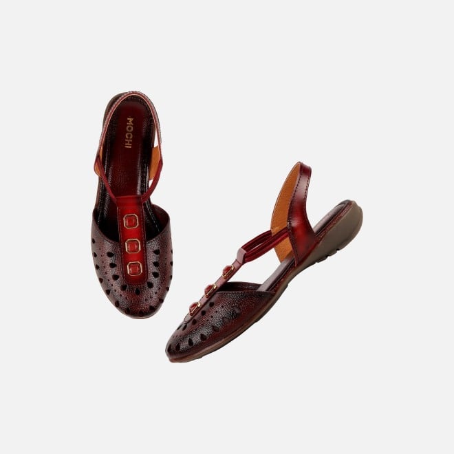 Mochi Women Maroon Casual Sandals (SKU: 33-1333-44-36)