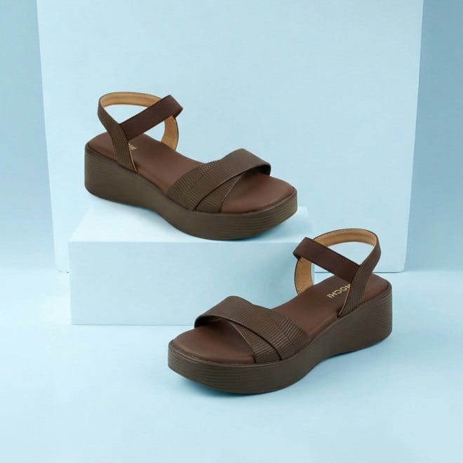 Mochi Women Brown Casual Sandals