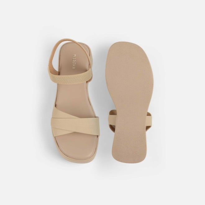 Mochi Women Beige Casual Sandals (SKU: 33-1338-20-36)
